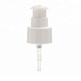 Plastic cosmetic lotion pump , White 20 / 410 refillable bottle pump with transparent cap